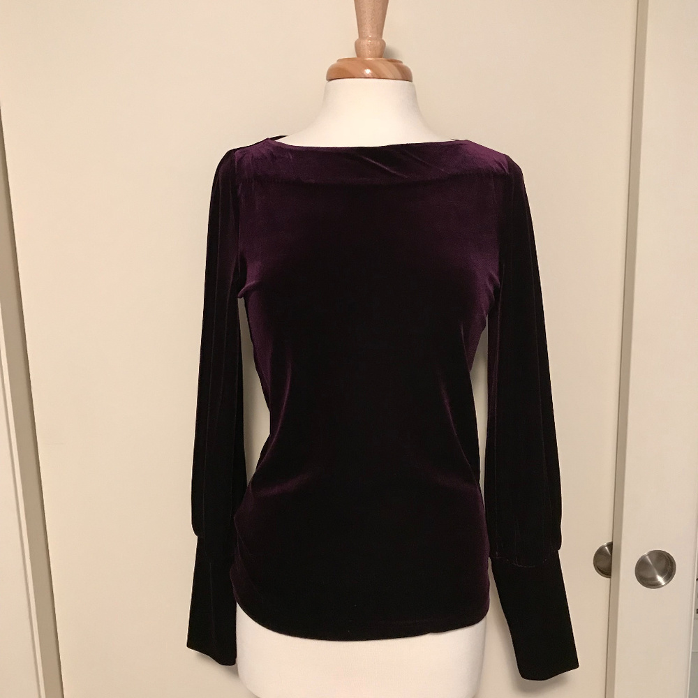 Ralph Lauren purple velvet blouse